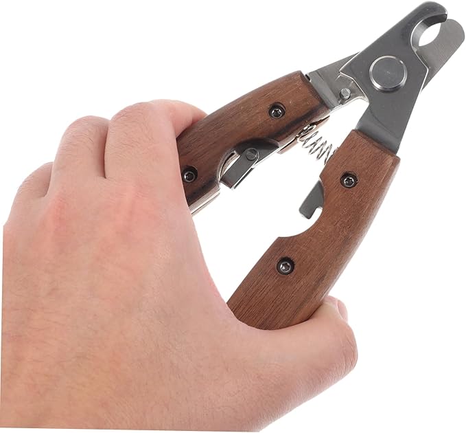 VICASKY Professional PET Nail Clipper Ergonomic Wooden Handle Stainless Steel Dog and Cat Nail Trimmer for Small Animals Safe and Convenient Grooming Tool