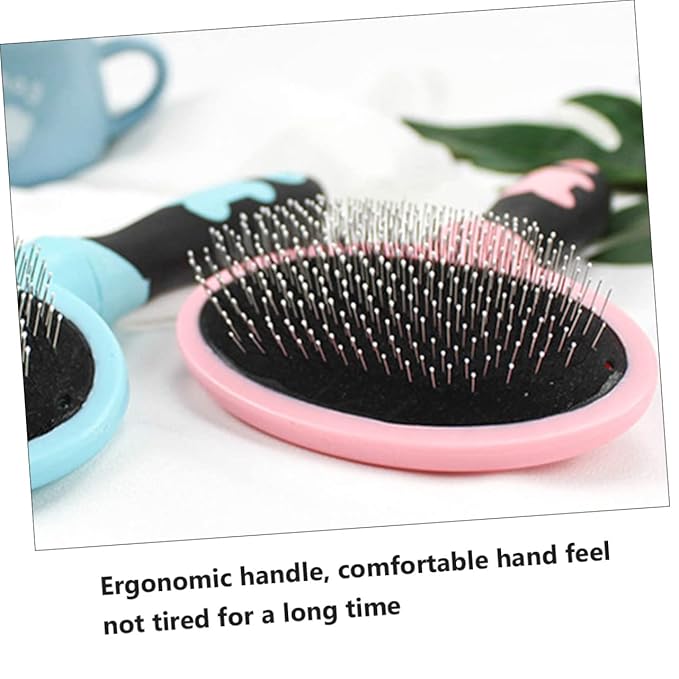 1Pc Ergonomic Cat Brush Grooming Tool with Smooth Rounded Teeth for Comfortable Pet Massage and Hair Removal Design for Long and Medium Haired Cats and Dogs