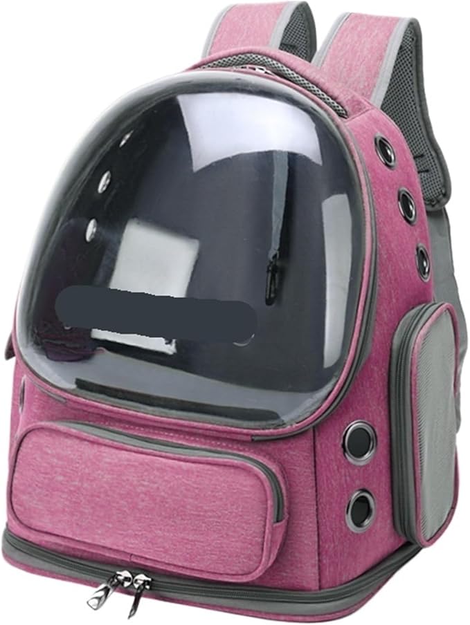 Compatible for Transparent Pet Bag Outdoor Travel Backpack Small Breathable Supplies(Pink)
