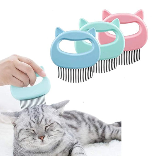 3 Pcs Cat Dog Comb Pet Hair Grooming Massage Comb, Cat Dog Hair Shedding Brush Pet Shell Comb for Removing Matted Tangled Fur and Loose Hair (Blue,Green, Pink)