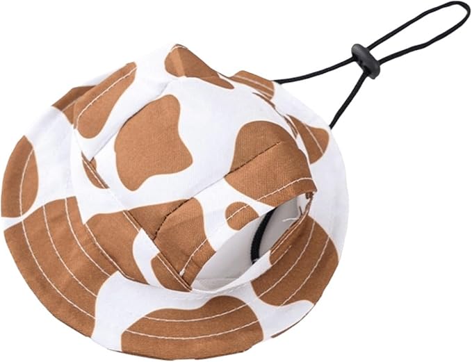 2pcs Cute Adjustable Dog Fisherman Hat - Breathable Pet Sun Hat for Outdoor Travel Supplies(Brown,Large)