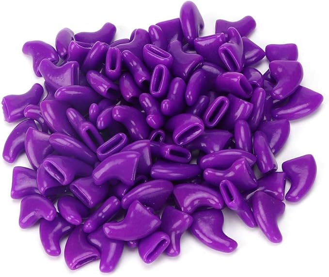 Zerodis Cat Claw Grooming Set, Soft PVC Cat Nail Cover, Claw Caps for Kittens and Cats, Prevent Scratches on Furniture with 100Pcs Available in Green and Purple (XS)