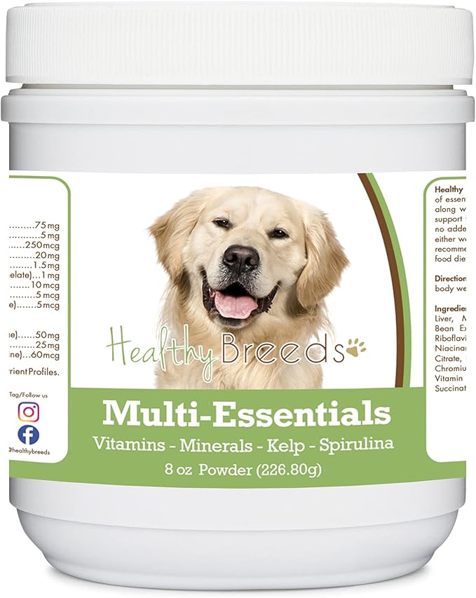 Healthy Breeds Golden Retriever Multi-Essentials Powder for Dogs - an Ideal Supplement of Vitamins, Minerals & Antioxidants for Your Dog - 8 oz