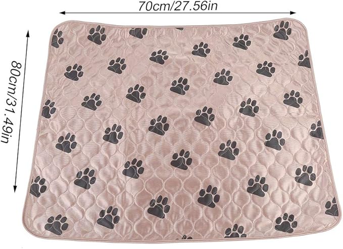 Reusable Dog Pee Pad, Absorbent Pet Urine Mat for Dogs and Cats, 4 - Layer Machine Washable Mat with Barrier for Hard Floors, Print Design in (70 * 80cm)