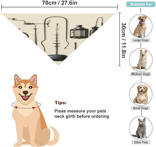 Dog Bandana Spring Pet Scarf Adjustable Triangle Medical Apparatus and Instruments Printing Dog Bib Washable Polyester Puppy Bandana for Small Medium Large Dogs Cat Birthday Party Supplies
