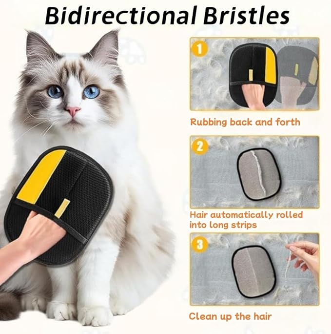 2PCS Electrostatic Pet Hair Removal Gloves for Dogs & Cats