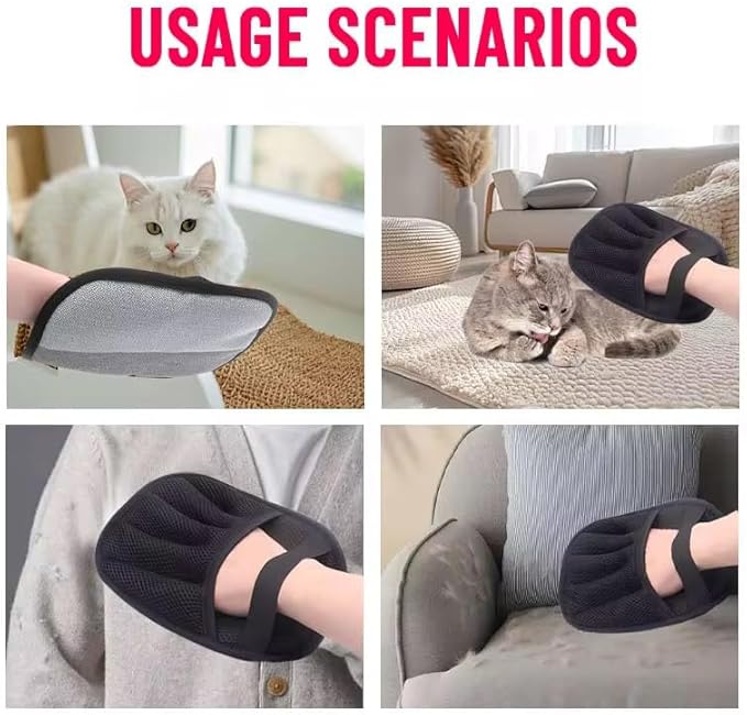 Pet Hair Removal Glove for Cats & Dogs, Five-Finger Pet Hair Glove, Magic Brush Pet Hair Remover Tool for Laundry, Couch, Carpet, Car Seat