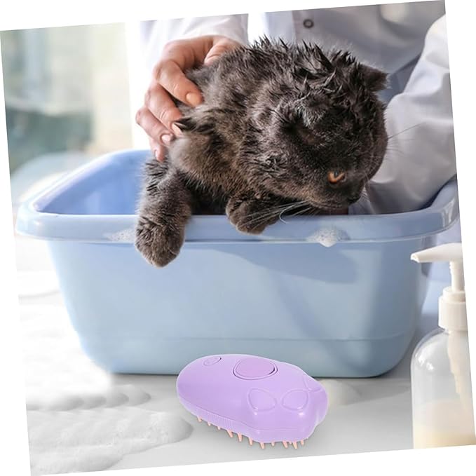 SUPVOX 2pcs Pet Dog Steam Brush Self-cleaning Electric Cat Bath Brush for Grooming Massaging Compact Design for Cats Dogs Versatile Tool