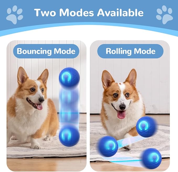 Interactive Dog Toys for Small Dogs, 2026 New Automatic Rolling Ball for Dog, Self Moving Jumping Automatic Moving Rotating Electric Ball for Pets Indoor Outdoor Fun (Mix)