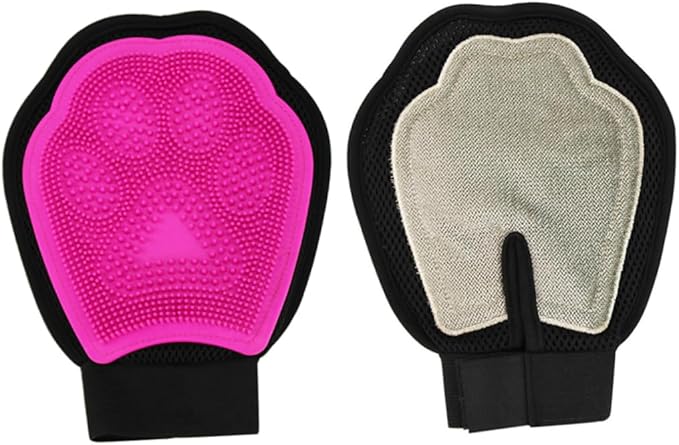 Sosoport Pet Grooming Gloves for Cats Dogs Bath Massage Gloves Soft Easy to Use for Pet Hair Removal