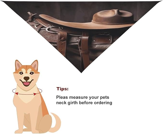 Dog Bandana Spring Pet Scarf Adjustable Triangle Horse Saddle with A Cowboy Hat Wild Printing Dog Bib Washable Polyester Puppy Bandana for Small Medium Large Dogs Cat Birthday Party Supplies