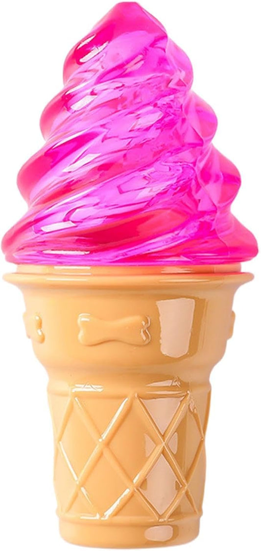 Dogs Chew Toys - Ice Cream Shape, Dog Toys for Aggressive Chewers, Food Grade Silicone Surfaces, Textured Cleaning | Enrichment Accessory for Puppy Teething & Boredom Indoor Games