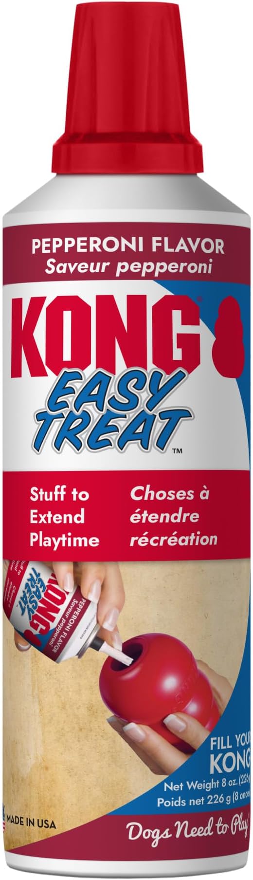 KONG Easy Treat Dog Paste 3-Pack – Mess-Free Stuffing Toys, Training & Reward Treats, Made in USA, Highly Digestible, No Refrigeration Needed (Pepperoni)