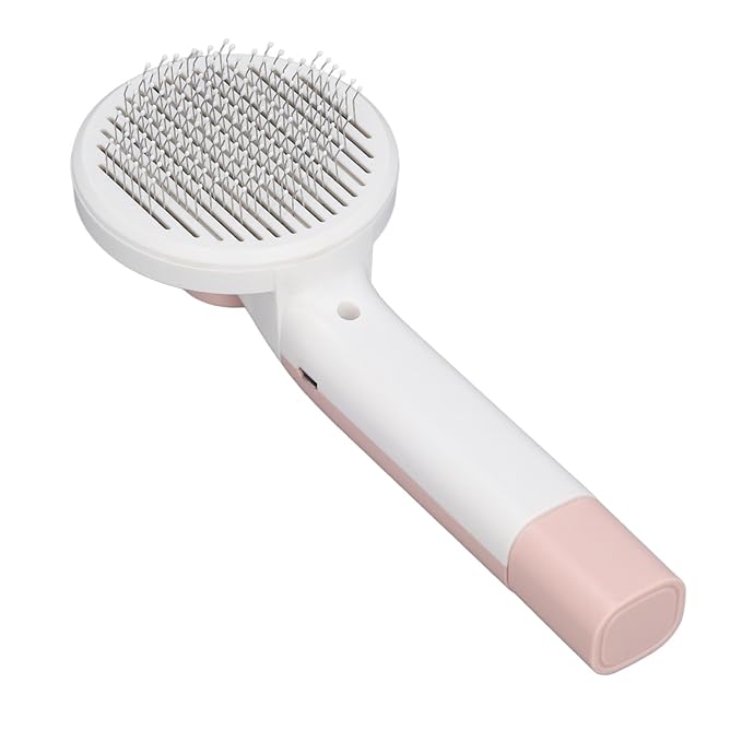 Brushes for pets Dog Cat Grooming Bursh Kit Pet Slicker Brush 2 in 1 Detangling Self Cleaning Floating Hair Removal Pet Grooming Comb with Nail Grinder for Cat Roseate