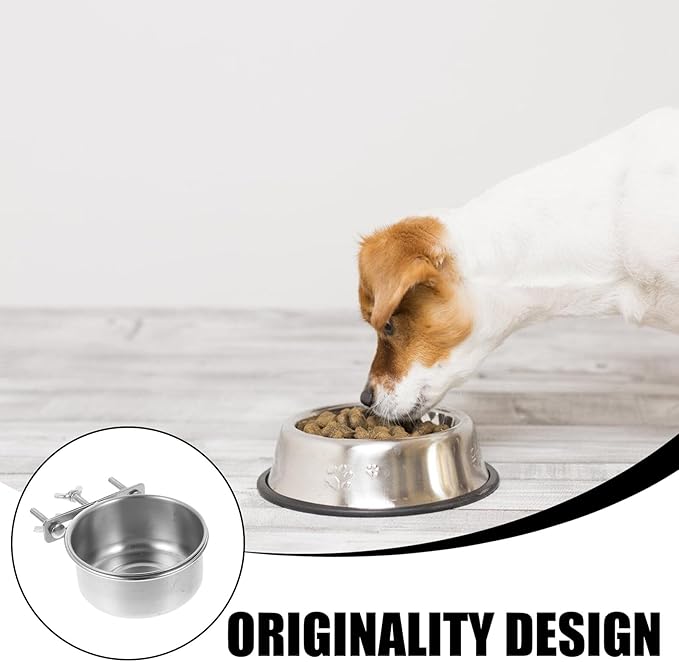 Milisten 2pcs Stainless Steel Dog Food Bowl and Cat Feeding Dish, Large Capacity Anti-Spill Design, Removable Bowls for Home Use, 10x4.5cm 12x5cm Pet Feeding Supplies