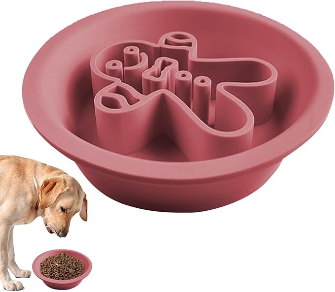 Dog Feeder, Cat Bowl With Slow Feeder - Cute Christmas Theme Dog Silicone Slow Feeder Bowl,Pet Feeding Supplies, Dog Dishes