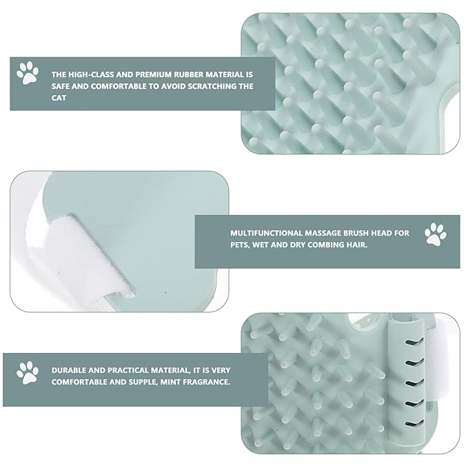 POPETPOP Cat Corner Scratchers and Massaging Comb Wooden Cat Self Grooming Tool with Natural Silvervine Green Pet Hair Comb for Kitten Massage and Itch Relief Random Color
