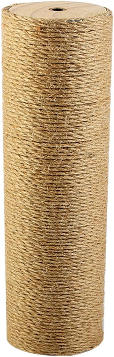 Veemoon Cat Scratching Post Replacement 7cm Diameter 35cm Solid Wood Rope Scratcher Pole Wear-Resistant Jute for Indoor Cats