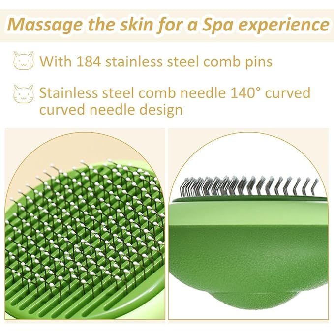 Cat Brush, Fruit Shape Pet Massage Brush Cat Grooming Brush with Release Button for Cats Small Dogs Rabbits Removes Tangles Loose Fur
