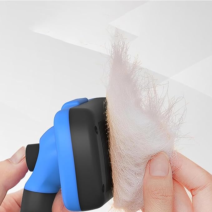 Self Cleaning Shedding Cat Brush - Skin Friendly Hair Removal And Grooming Tool Suitable For Cats And Dogs, Pet Hair Removal Tool Suitable For Shedding & Haired Pets(Blue,Large)