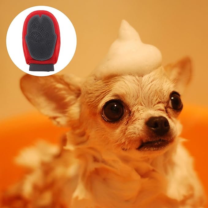 Double Sided Pet Grooming Massage Gloves Efficient Deshedding Brush for Cats Dogs Comfortable Breathable Pet Shower Mitts for Gentle Grooming Durable Use