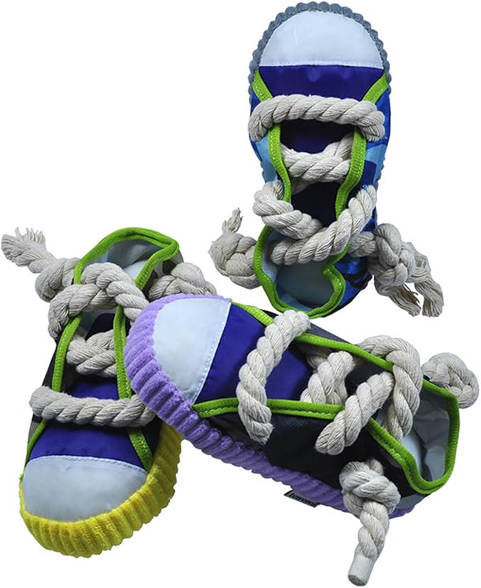 Dogs Chew Toy Shoe for Aggressive Chewer Pet Plush Puppy Soft Teething Rope Lovely Squeaky Pet Supplies Dogs Plush Squeaky