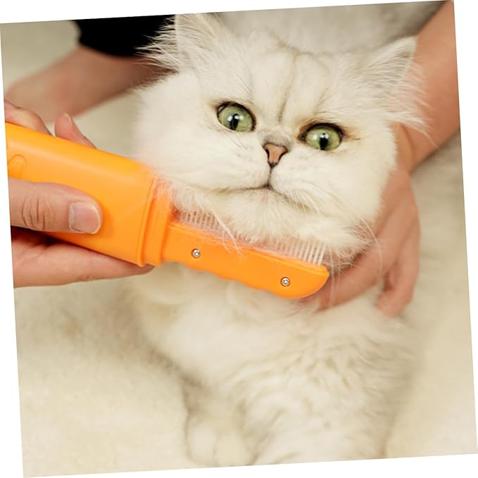 Pet Comb Set for Dogs and Cats Grooming Comb Pet Hair Brush Pet Deshedding and Dematting Tool Small Dog Grooming Pet Hair Brush Orange