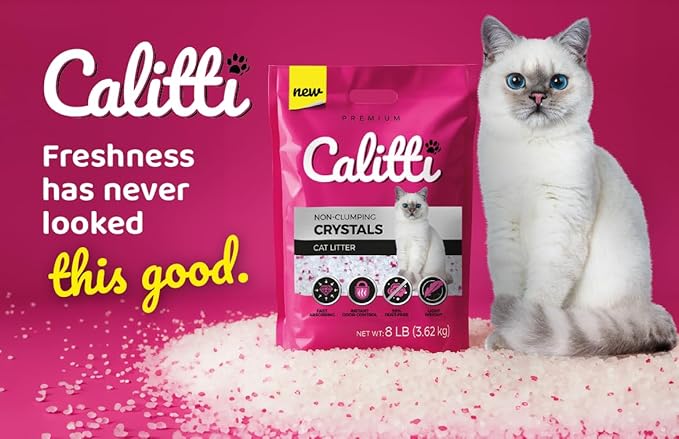 Premium Crystal Cat Litter – Ultra Absorbent & Maximum Odor Control – 99.9% Dust-Free, Low Tracking, Non-Clumping Silica Gel – Unscented – 32 lb (4 x 8 lb Packs)
