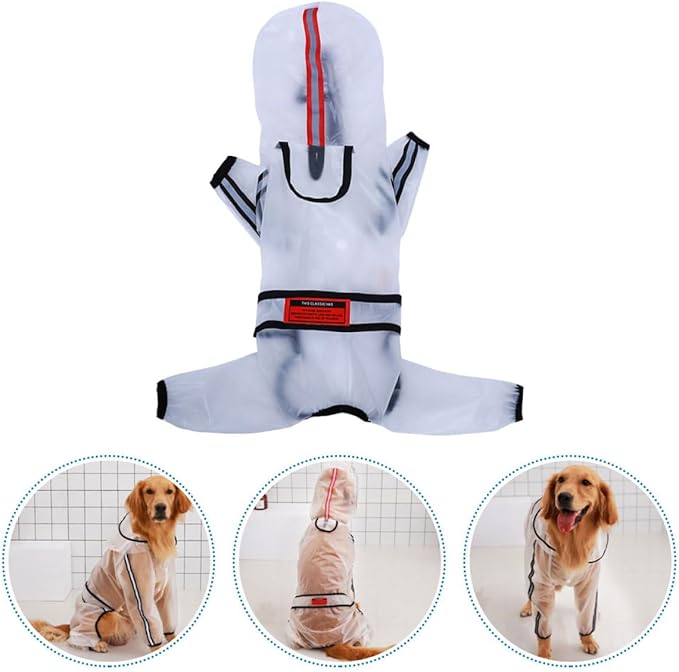 VILLCASE Dog Raincoat Waterproof Hooded Poncho with Full Body Coverage for Medium Large Dogs 2XL Outdoor Rain Jacket Pet Supplies