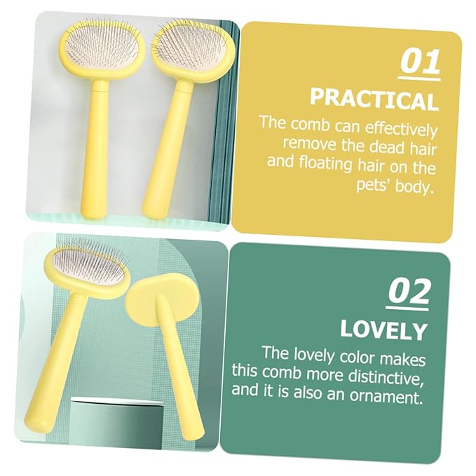 Cat Grooming Comb Handle for Pet Massage and Hair Removal Cat Hair Comb for Easy Grooming and Circulation Compact and Lightweight Design