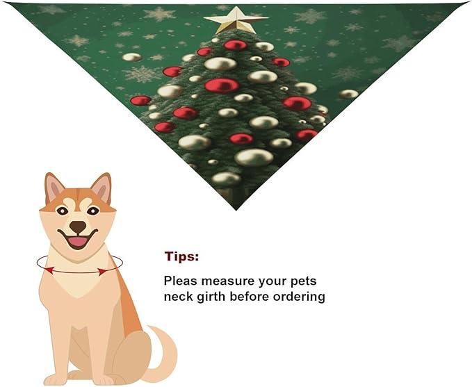 Dog Bandana Spring Pet Scarf Adjustable Triangle Round Ball Christmas Tree Printing Dog Bib Washable Polyester Puppy Bandana for Small Medium Large Dogs Cat Birthday Party Supplies