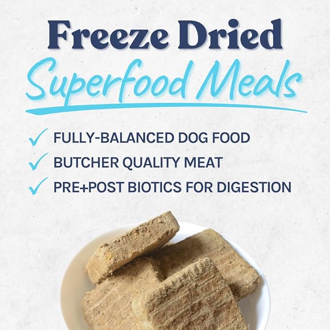 healthybud Raw Dog Food, Freeze Dried Turkey Patties, Grain Free Puppy Food, Human Grade, High Protein, Dehydrated Real Meat Dog Treats & Toppers, 14.1 oz