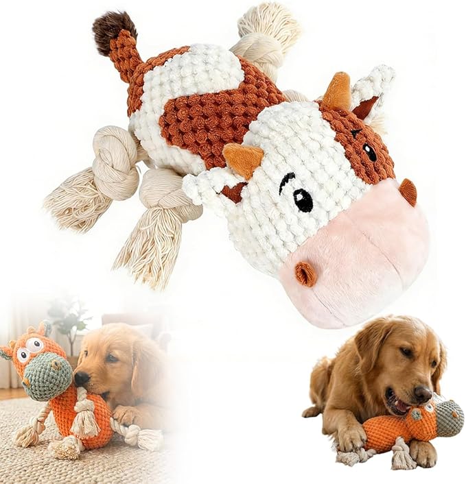 Indestructible Dog Toy, 2026 New Durable Dog Toys for Aggressive Chewers, Plush Chew Toy for Small Medium Large Dogs (White)