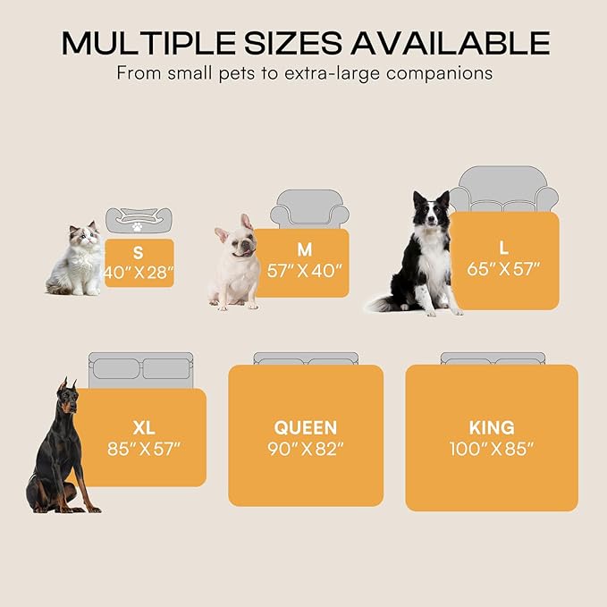 Luciphia Waterproof Pet Blanket, Liquid Pee Proof Dog Blanket for Sofa Bed Couch, Reversible Sherpa Fleece Furniture Protector Cover for Small Medium Large Dogs Cats, Dark White Queen Size（90" x 82"）