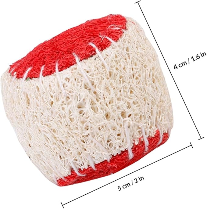 2pcs Dog Chew Natural Loofah Tennis Balls Sturdy Pet Chewing Training for Puppies Interactive Play Ball for Dog Training Supplies Random Color