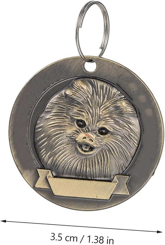 3pcs Vintage Bronze Dog Id Tags Retro Pet Pendent Decor for Pomeranian Dogs Pet Accessories Sturdy Engraved Collar Tags for Supplies