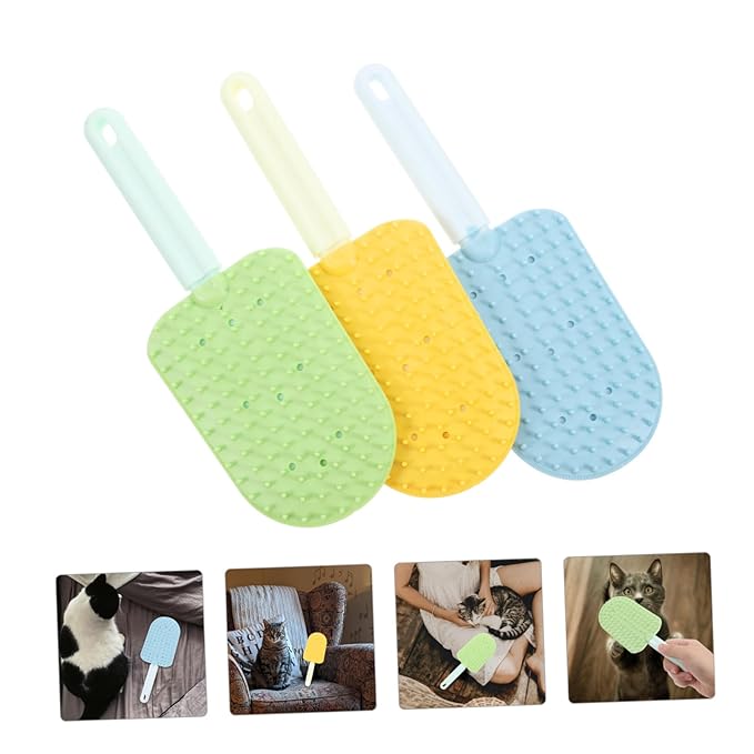 YARNOW 3pcs Cat Grooming Brush for Haired Cats Dual-sided Deshedding Matted Hair Easy to Comfortable Grip for Indoor Grooming Needs
