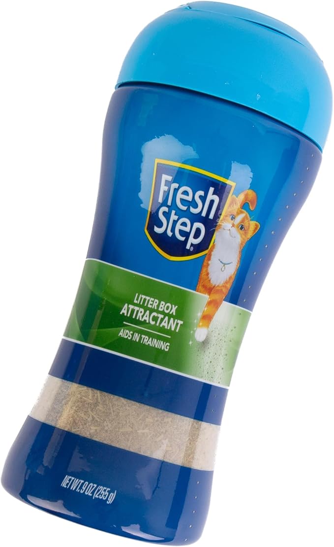 Fresh Step Litter Box Attractant Powder, Cat Litter Training Aid to Encourage Litter Box Use, Herbal Blend Additive Works with Any Litter Type for Cats and Kittens, No-Mess Bottle, 9 Ounce - 3 Pack