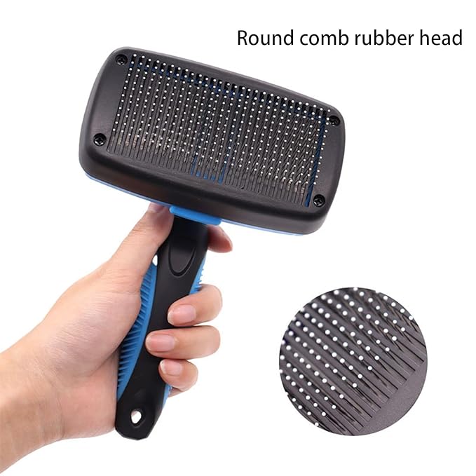 Self Cleaning Shedding Cat Brush - Skin Friendly Hair Removal And Grooming Tool Suitable For Cats And Dogs, Pet Hair Removal Tool Suitable For Shedding & Haired Pets(Blue,Large)