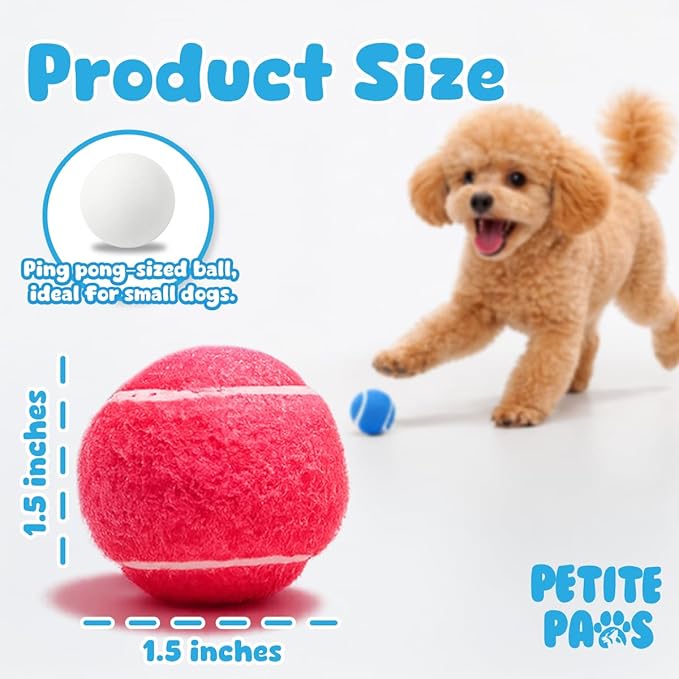 Colorful Squeaky Tennis Balls for Small Dogs and Puppies - 1.5 Inch - 12 Pack - Dog Training Toys for Positive Reinforcement, Interactive Squeaker Ball To Engage Attention Outside, Ball Launcher Fetch