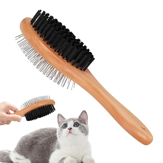 Cat Grooming Brush,Wooden Comfort Grip Hair Remover | Dog Hair Brush Pet Grooming Comb | for Massage Shower Outdoor Home Bathroom Puppy Kitten Bathing Washing Cleaning