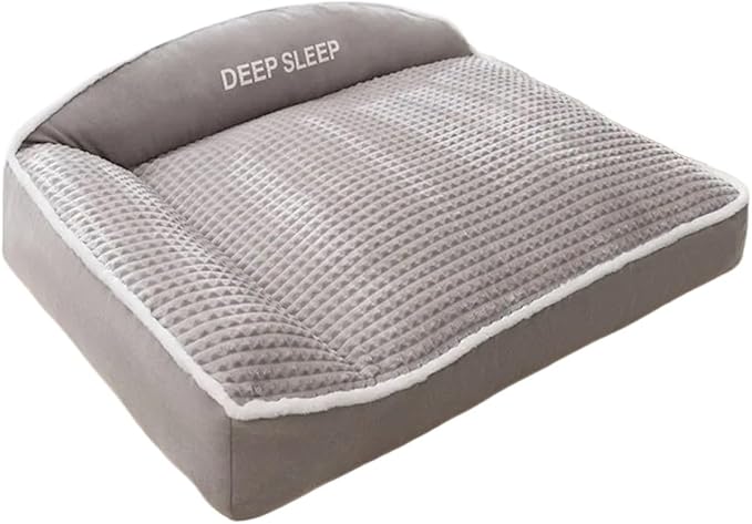 Cat Bed, Warm Non-Slip Dog Kennel Cushion, Washable Sleeping Mat for Small Puppy, Soft Winter Pet Supplies(Gray,M- 55x40x21cm)