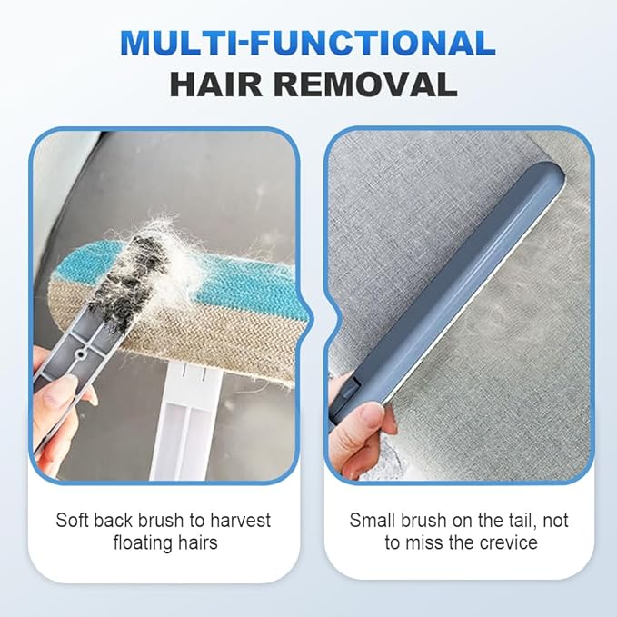 4 in 1 Pet Hair Removal Tool, Multifunctional Pet Hair Remover, Long Handle Cat and Dog Hair Removal, Washable Cat Hair Remover Brush for Car, Couch, Carpet, Clothes, Window and Laundry (2 Pcs)