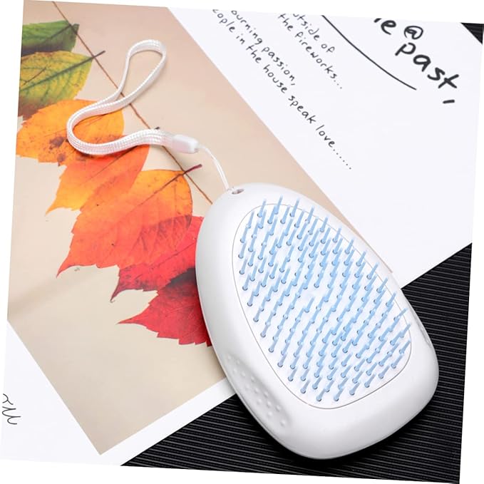 Garneck PET Grooming Comb for Cats and Dogs ABS PET Hair Brush with Floating Hair Removal Feature Sky Blue with Hanging Lanyard