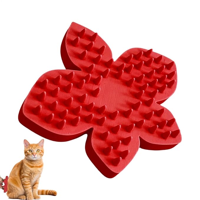 Dog Grooming Brush - Cat Desheddiñg Tool | Pet Head Massage Comb | Flower Shaped Silicone Pet Brush for Removing Loose Hair Soothing Massage, Professional Grooming Supplies for Kittens and Small Dogs