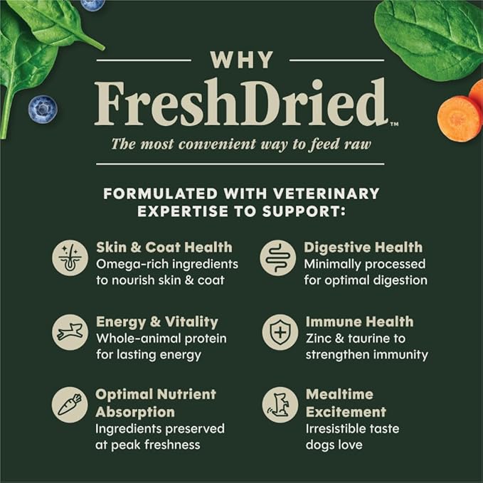Instinct FreshDried Meal Blends, Freeze Dried Dog Food, Grain Free - Beef & Wild Berries Blend, 23 oz. Bag