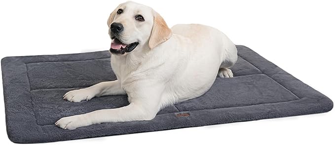 MADE 4 PETS Dog Crate Pad Bed for Extra Large Dogs, Washable & Reversible, Anti-Slip Kennel Mat for Cozy Sleeping, Soft Fluffy Dog Bed for Indoor & Outdoor Use, 48"x30", Dark Gray