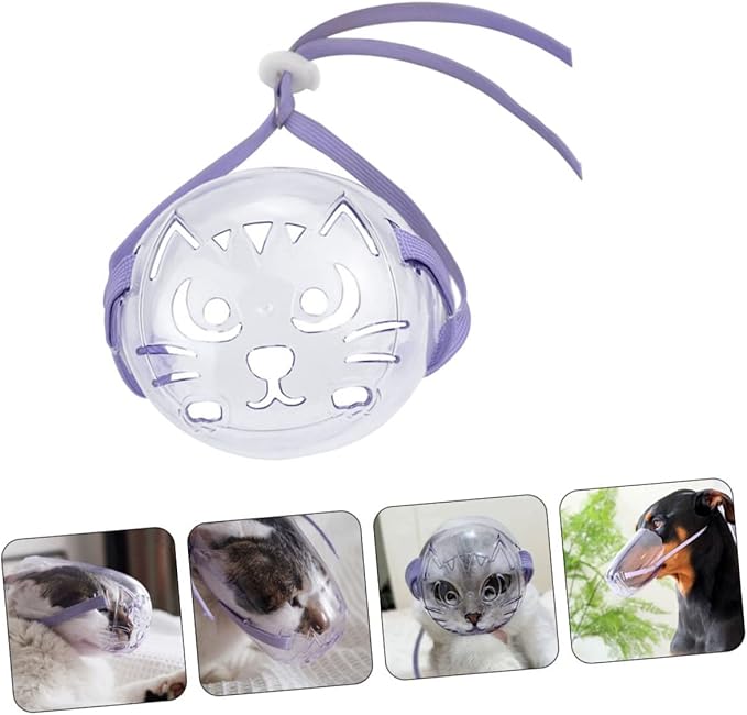 Breathable Cat Muzzle for Grooming Comfortable -bite Design Transparent Cat Supply for Easy Use for Bathing and Nail Clipping