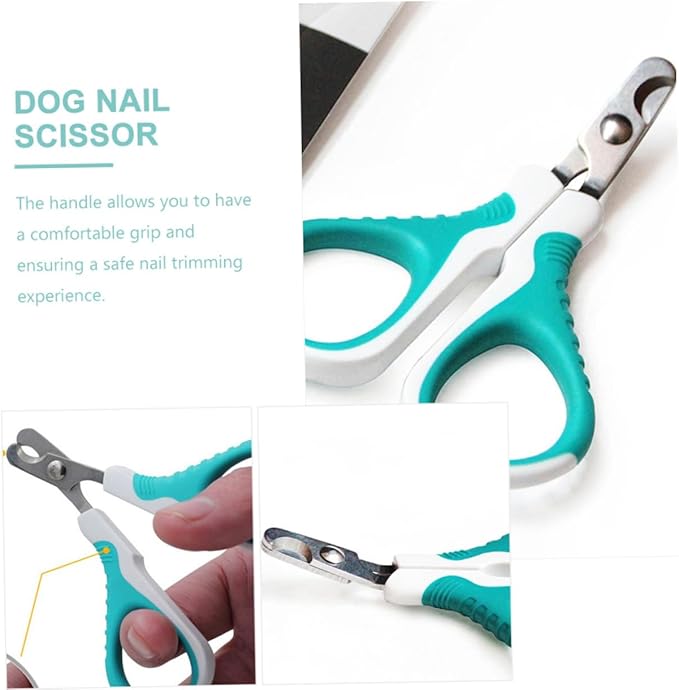 balacoo Portable Stainless Steel Cat Nail Clipper Safety Guard Pet Nail Scissors for Dogs Kittens and Puppies Comfortable Grip for Home Grooming Sky-