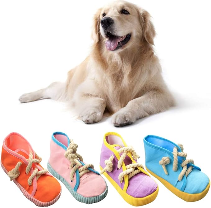 Dog Plush Squeak Stuffed Puppy Chew Toy Pet Supplies Shoe-Shape Toy